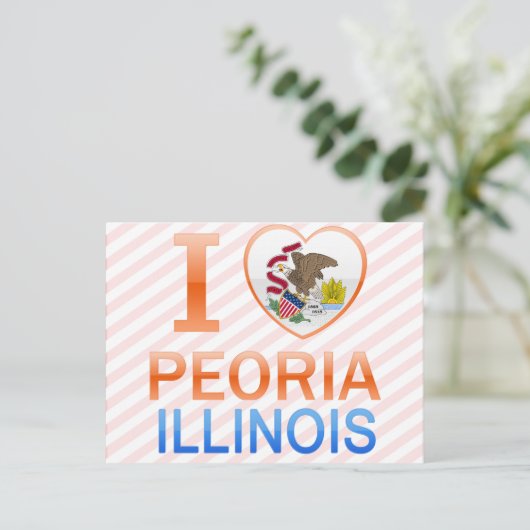 I Love Peoria, IL Briefkaart (Staand voorkant)