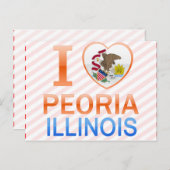I Love Peoria, IL Briefkaart (Voorkant / Achterkant)