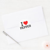 I Love Pepper Ronde Sticker (Envelop)