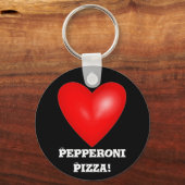 I Love Pepperoni Pizza Sleutelhanger (Voorkant)