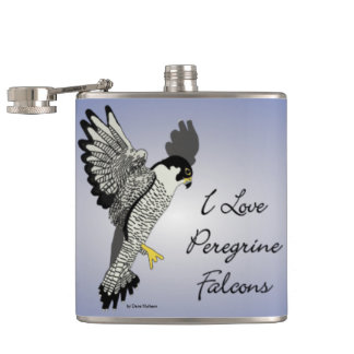 I Love Pererine Falcon Flask Heupfles