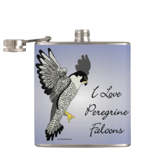 I Love Pererine Falcon Flask Heupfles (Geopend)