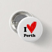 I Love Perth Ronde Button 3,2 Cm (Voorkant /achterkant)