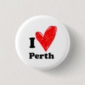I Love Perth Ronde Button 3,2 Cm (Voorkant)