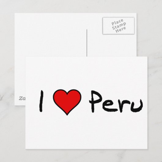 I love Peru Briefkaart (Voorkant / Achterkant)