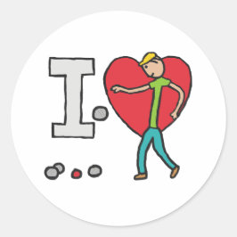 I Love Petanque Ronde Sticker