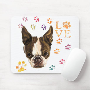 I Love Pets - Cute Puppy - Colorful Traces Tekenin Muismat