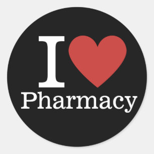 I ❤️ Love Pharmacy voor studenten / Faculty CUSTOM Ronde Sticker