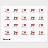 I ❤️ Love Pharmacy voor studenten / Faculty CUSTOM Ronde Sticker (Vel)