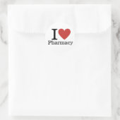 I ❤️ Love Pharmacy voor studenten / Faculty CUSTOM Ronde Sticker (Tas)