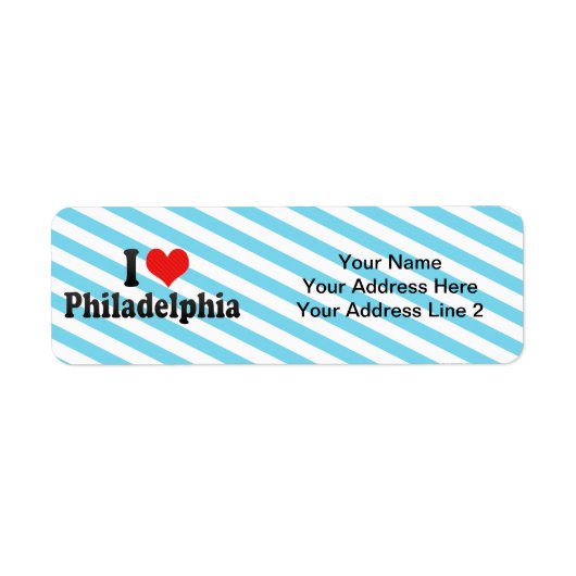 I Love Philadelphia Etiket (Voorkant)
