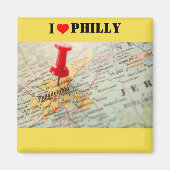 I Love Philadelphia Map Magneet (Voorkant)