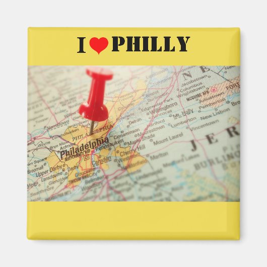 I Love Philadelphia Map Magneet (Voorkant)