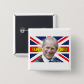I Love Philip Vierkante Button 5,1 Cm (Voorkant /achterkant)