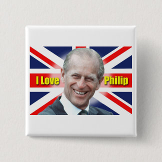 I Love Philip Vierkante Button 5,1 Cm