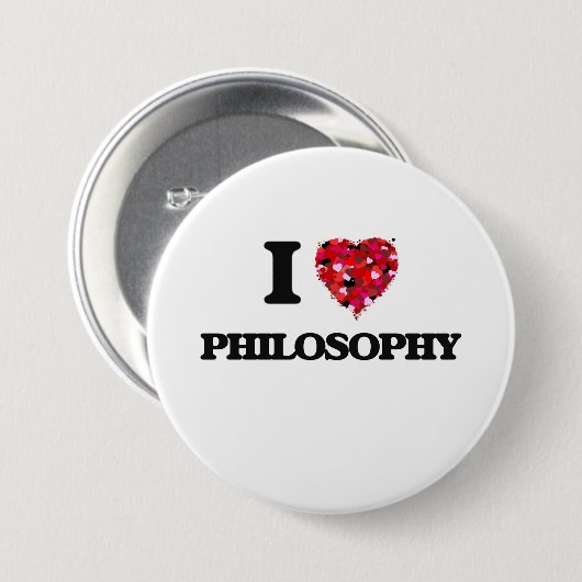 I Love Philosophy Ronde Button 7,6 Cm (Voorkant /achterkant)