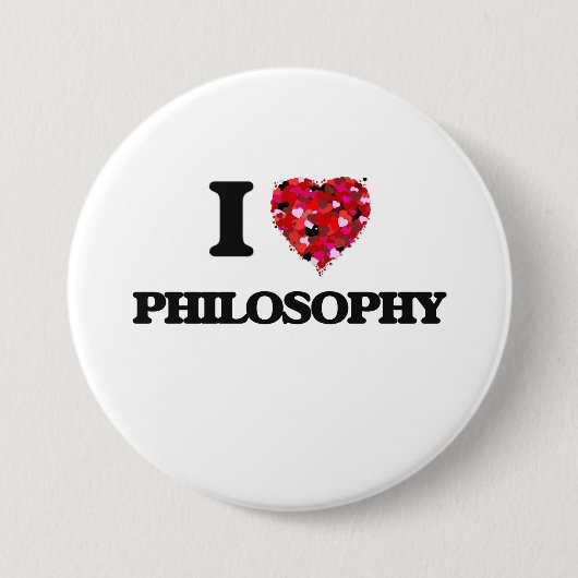 I Love Philosophy Ronde Button 7,6 Cm (Voorkant)