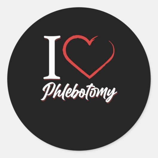 I Love Phlebotomist Phlebotomist Heart Blood Spuit Ronde Sticker (Voorkant)