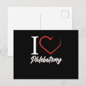 I Love Phlebotomy Phlebotomist Heart Blood Syringe Briefkaart (Voorkant / Achterkant)