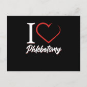I Love Phlebotomy Phlebotomist Heart Blood Syringe Briefkaart (Voorkant)