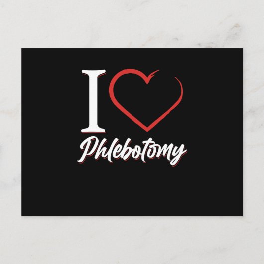 I Love Phlebotomy Phlebotomist Heart Blood Syringe Briefkaart (Voorkant)