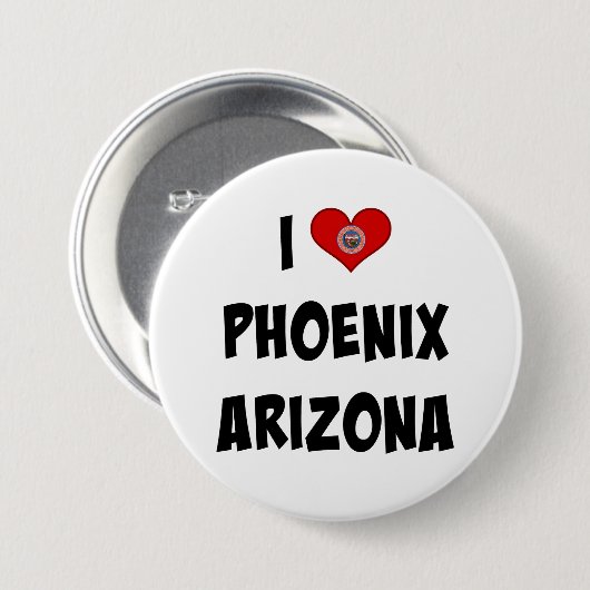 I Love Phoenix, Arizona Ronde Button 7,6 Cm (Voorkant /achterkant)