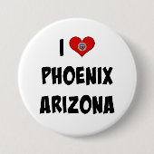 I Love Phoenix, Arizona Ronde Button 7,6 Cm (Voorkant)