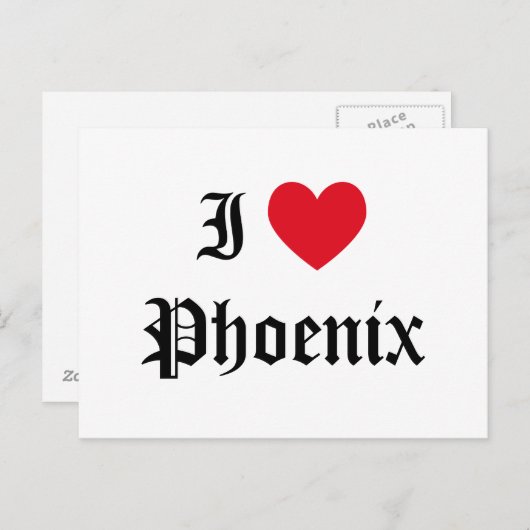 I Love Phoenix Briefkaart (Voorkant / Achterkant)
