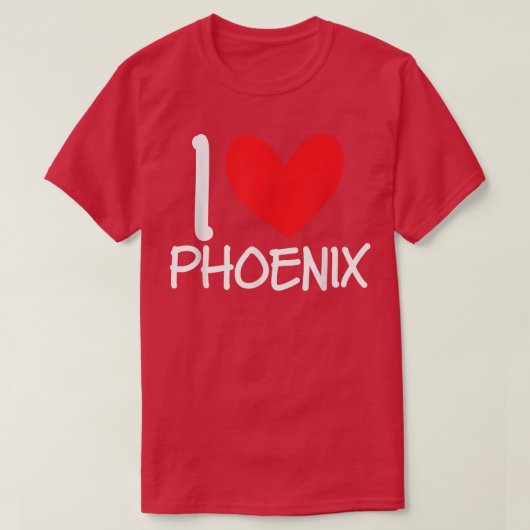 I Love Phoenix Name Personalized Men Guy BFF Heart T-shirt (Design voorkant)