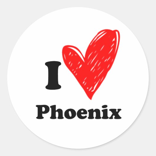 I love Phoenix Ronde Sticker (Voorkant)