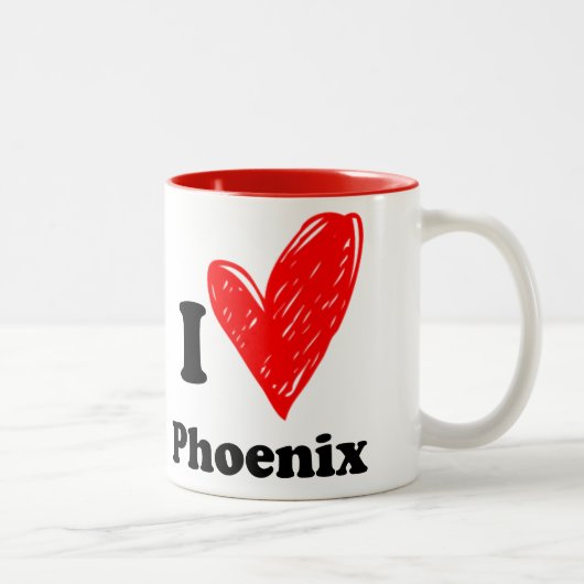 I love Phoenix Tweekleurige Koffiemok (Rechts)
