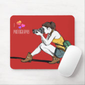 I Love Photography Mousepad Muismat (Met muis)