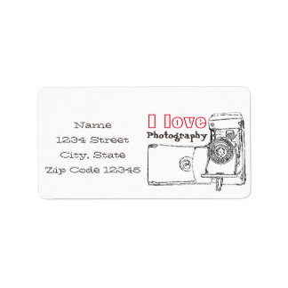 I Love Photography Retro Camera Etiket