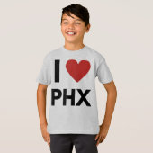 I Love PHX Heart Phoenix Love Fan Apparel Raglan B T-shirt (Voorkant volledig)