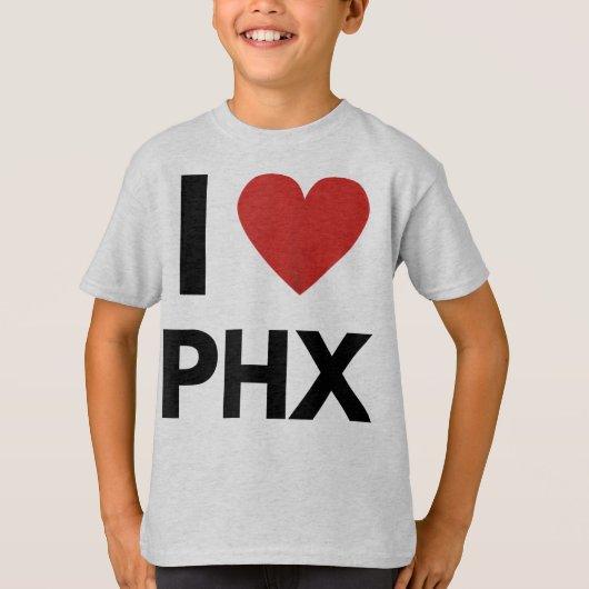 I Love PHX Heart Phoenix Love Fan Apparel Raglan B T-shirt (Voorkant)
