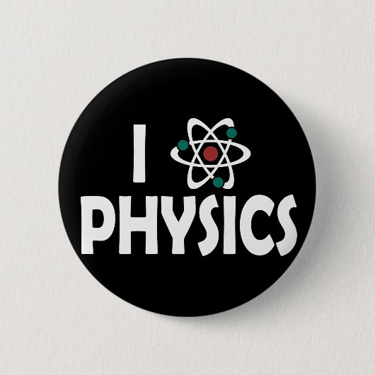 I Love Physics Ronde Button 5,7 Cm (Voorkant)
