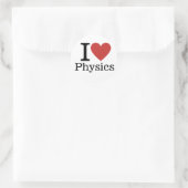I ❤️ Love Physics voor studenten / faculteit Ronde Sticker (Tas)