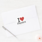 I ❤️ Love Physics voor studenten / faculteit Ronde Sticker (Envelop)