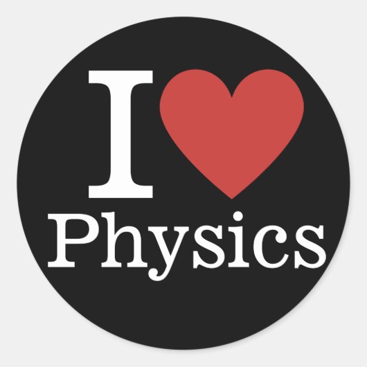 I ❤️ Love Physics voor studenten / faculteit Ronde Sticker (Voorkant)
