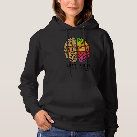 I Love Pi Brain Pi Day Funny Math Pie Dad Joke Mat Hoodie (Voorkant)