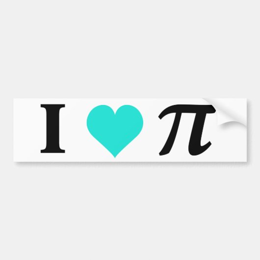 I Love Pi Bumpersticker (Voorkant)