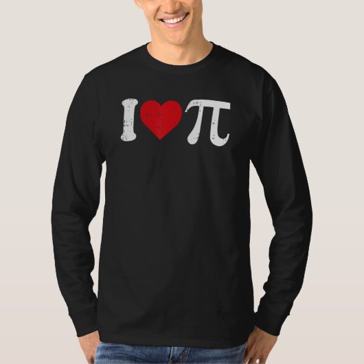 I Love Pi Day Cute Heart Math Symbols Teacher Stud T-shirt (Voorkant)