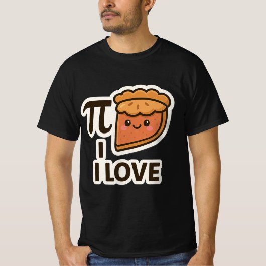 I Love Pi Sticker – Schattigee Wiskunde & Pie Pun  T-shirt (Voorkant)