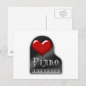 I Love Piano Briefkaart (Voorkant / Achterkant)