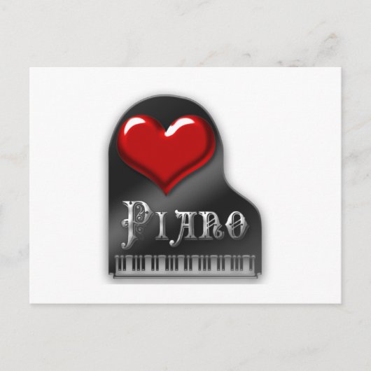 I Love Piano Briefkaart (Voorkant)