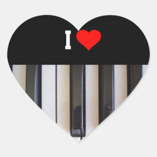 I Love Piano Hart Sticker