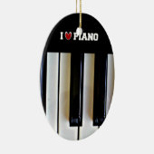I Love Piano Keramisch Ornament (Rechts)