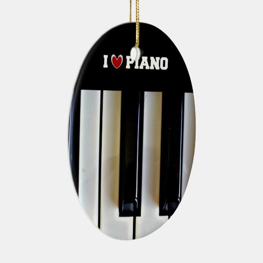 I Love Piano Keramisch Ornament (Rechts)