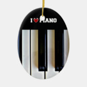I Love Piano Keramisch Ornament (Voorkant)
