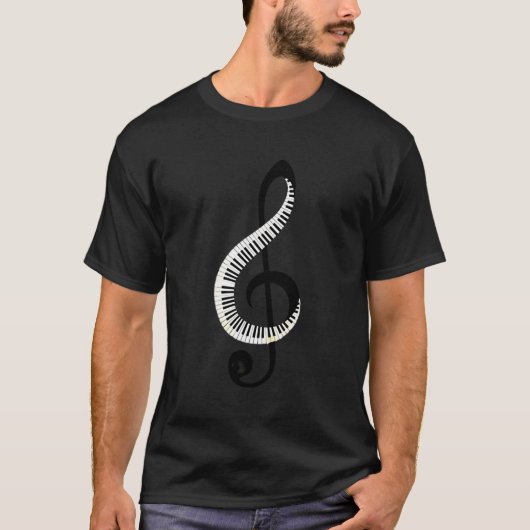 I Love Piano Musical Note T-shirt (Voorkant)